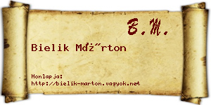 Bielik Márton névjegykártya